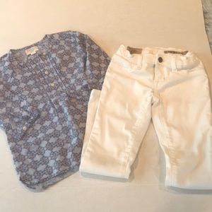 Girls JCrew Tunic Top and Girls Polo White Jeans
